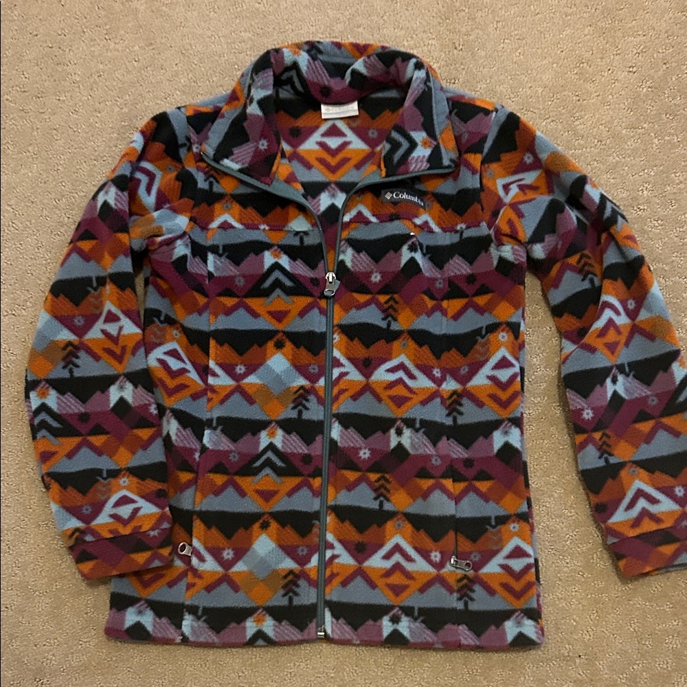 Columbia Vibrant Fleece Jacket with Geometric Design